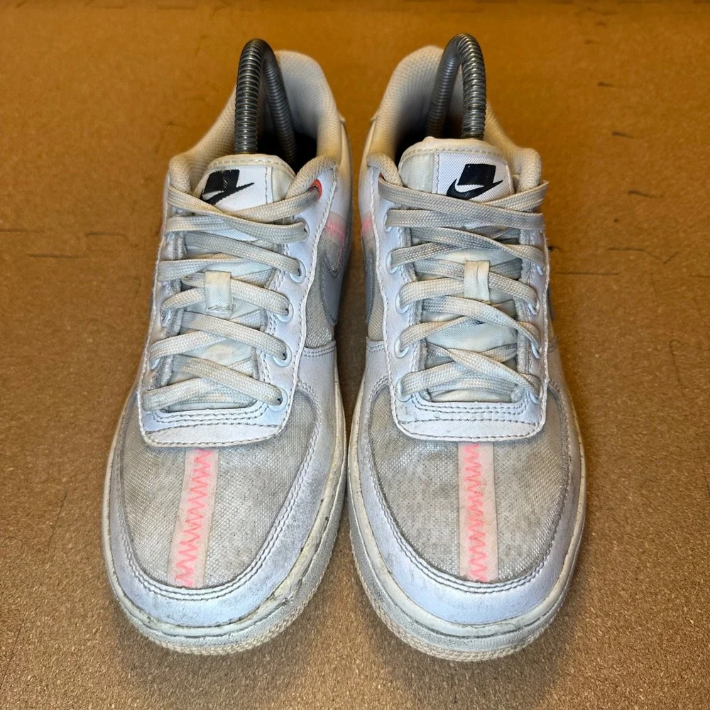 Nike Air Force 1 Low White Grey Pink Zig Zag AV0743-100 Kids 5.5Y Sneakers‎